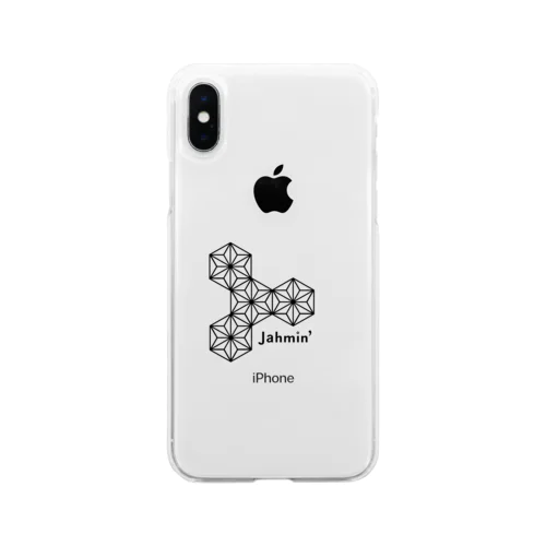 Jahmin 麻柄 logo Soft Clear Smartphone Case