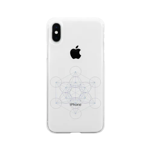 シンプル　「Metatron’s Cube」 Soft Clear Smartphone Case