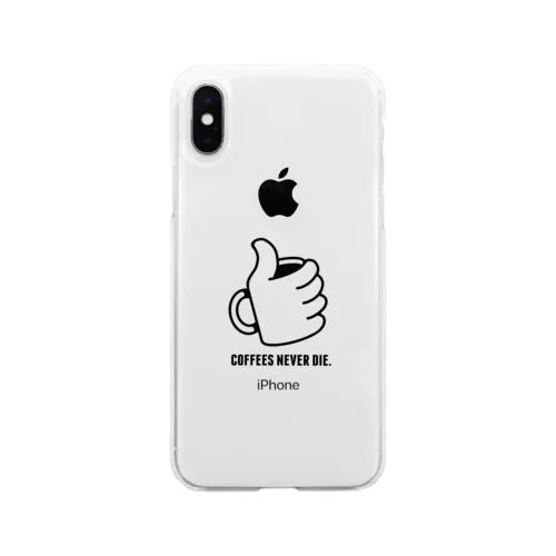 "コーヒーは死なせない"C Soft Clear Smartphone Case