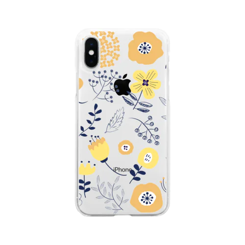 北欧風花柄 Soft Clear Smartphone Case