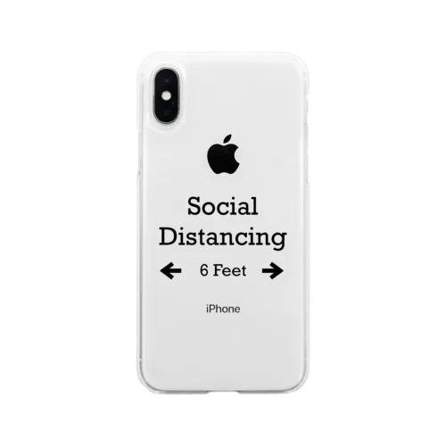 Social Distancing 6 Feet ソフトクリアスマホケース