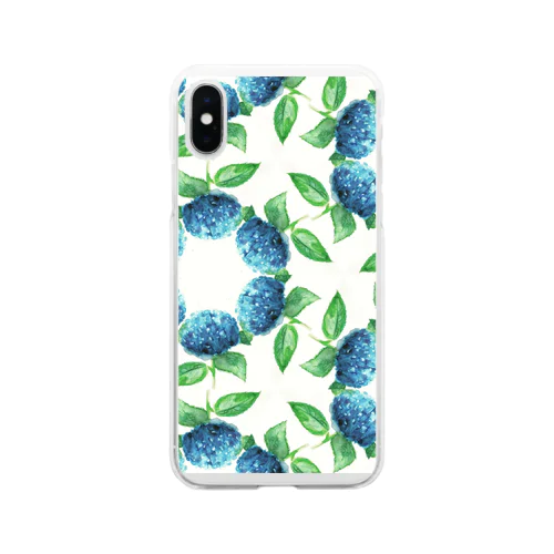 朝顔輪紫陽花 Soft Clear Smartphone Case