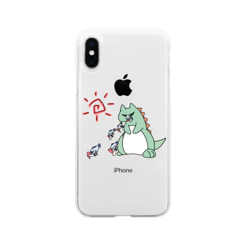 火事を起こさない怪獣 Soft Clear Smartphone Case