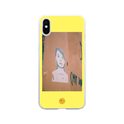 壁の女の子 Soft Clear Smartphone Case