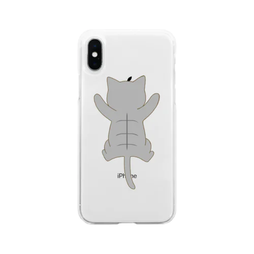 しがみつく鯖トラ猫 Soft Clear Smartphone Case