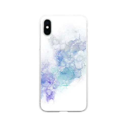 アルコールインクアート　アクア Soft Clear Smartphone Case