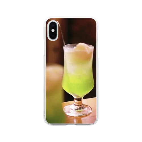 【メロンソーダ】iPhoneケース Soft Clear Smartphone Case