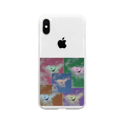 いろイロ　ひこうきゴレンジャー Soft Clear Smartphone Case