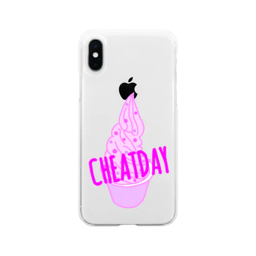 ソフトクリーム ストロベリー Soft Clear Smartphone Case