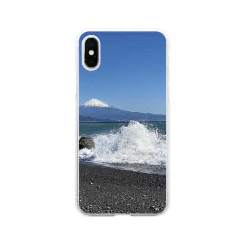 浮世絵みたいな？ Soft Clear Smartphone Case