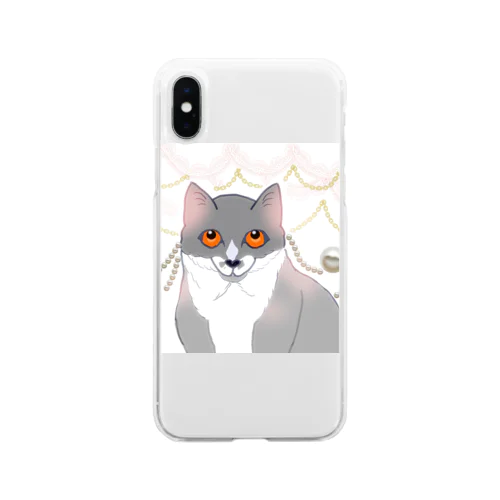 愛らしい子猫の上目遣い Soft Clear Smartphone Case