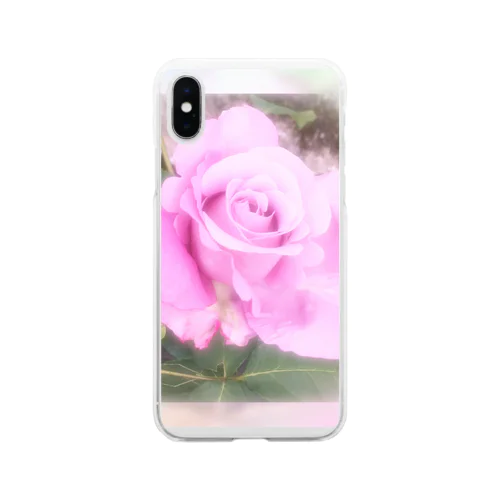 紫の薔薇 Soft Clear Smartphone Case