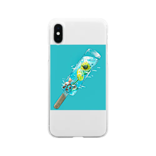 夏×ハーバリウム×アイス Soft Clear Smartphone Case
