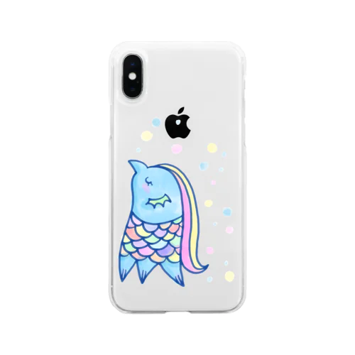 水彩あまび絵 Soft Clear Smartphone Case