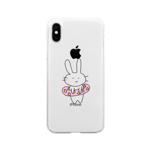 うきわゆるうさ Soft Clear Smartphone Case