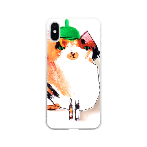 みどりぼうしねこ Soft Clear Smartphone Case