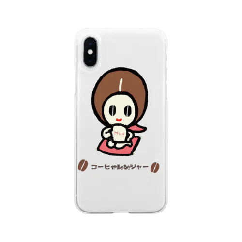 コーヒーレンジャーピンク Soft Clear Smartphone Case