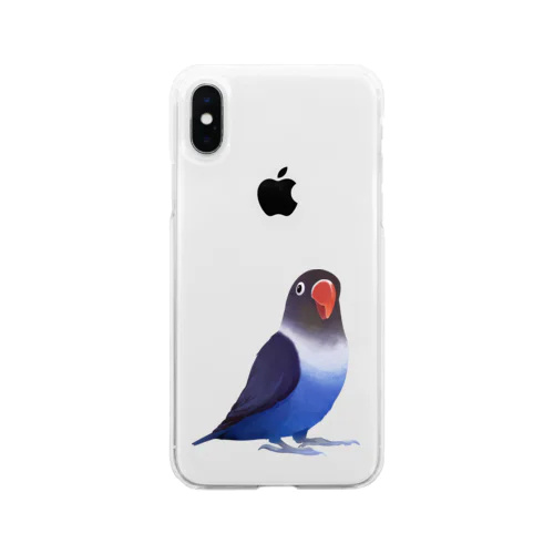 ボタンインコ　おすましコバルトブルー【まめるりはことり】 Soft Clear Smartphone Case