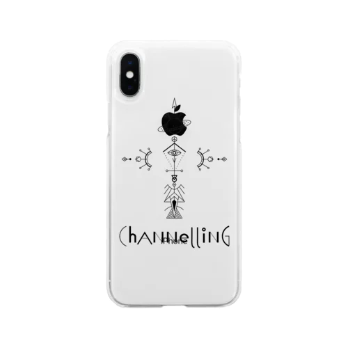 宇宙からの交信。CHANNELING.A 黒 Soft Clear Smartphone Case