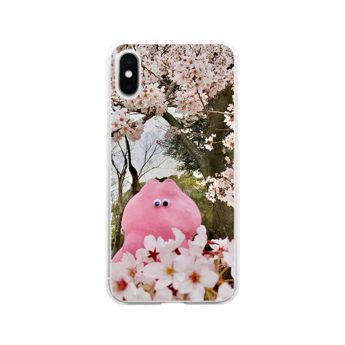 うさこjr.お花見style Soft Clear Smartphone Case