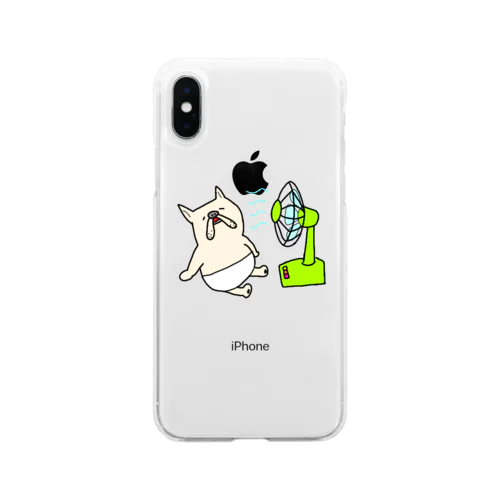 扇風機ミルミル Soft Clear Smartphone Case