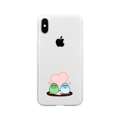 まめ大福マメルリハ【まめるりはことり】 Soft Clear Smartphone Case