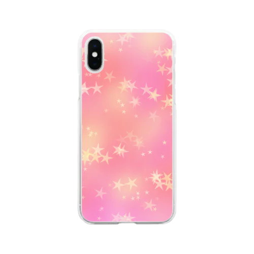 星（ピンク） Soft Clear Smartphone Case