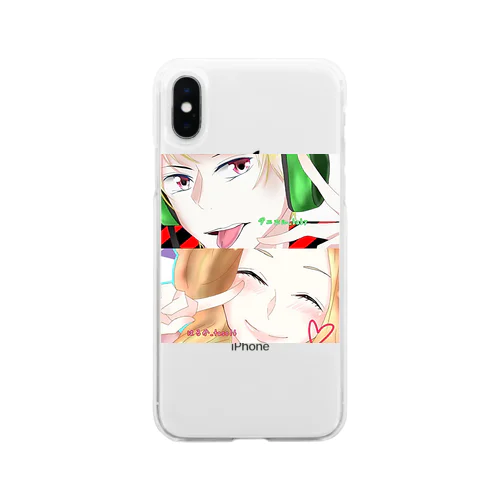 最強コンビ💪(`･ω･´💪) Soft Clear Smartphone Case