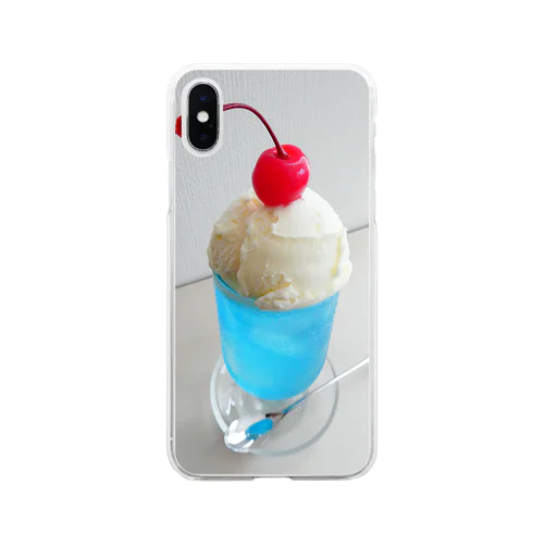 宝石のようなクリームソーダ Soft Clear Smartphone Case