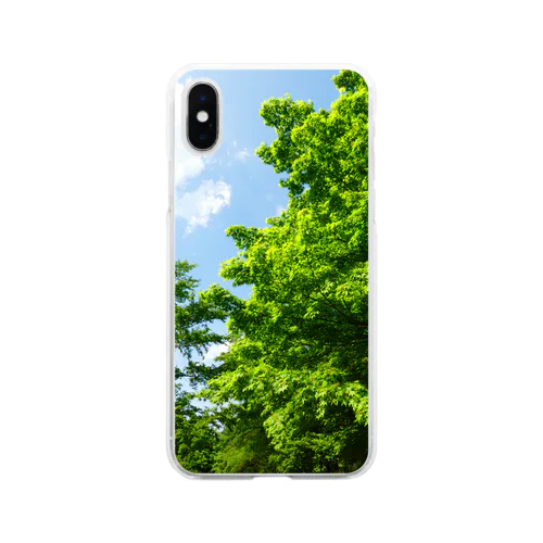 新緑の公園 Soft Clear Smartphone Case