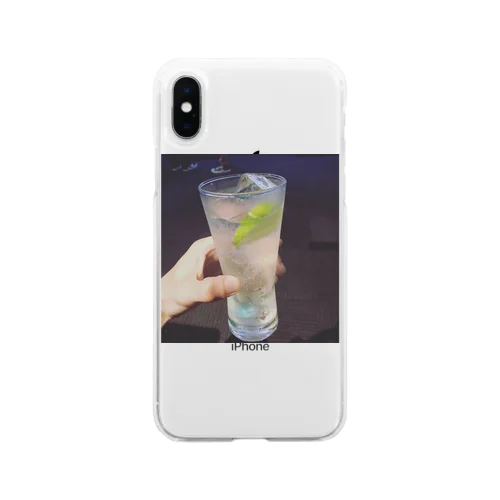 ジントニックと私の手 Soft Clear Smartphone Case