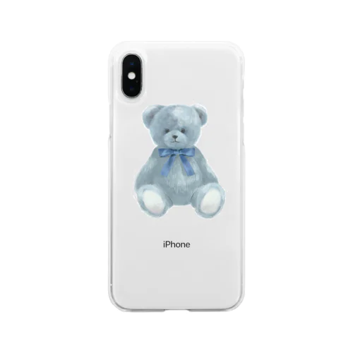 Teddy (blue) Soft Clear Smartphone Case