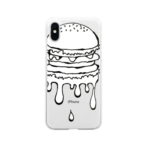 高温注意報発令！　ハンバーガー Soft Clear Smartphone Case