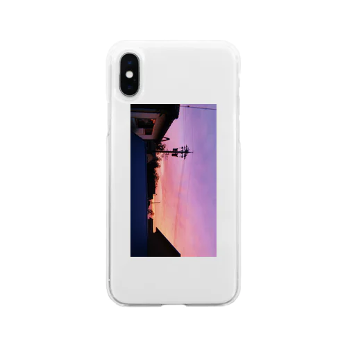 ピンクの空 Soft Clear Smartphone Case