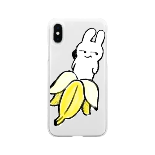 うさぎバナナ Soft Clear Smartphone Case