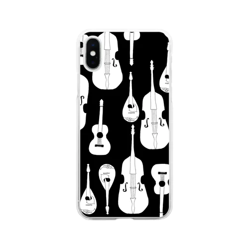 マンドリンオーケストラ(black) Soft Clear Smartphone Case