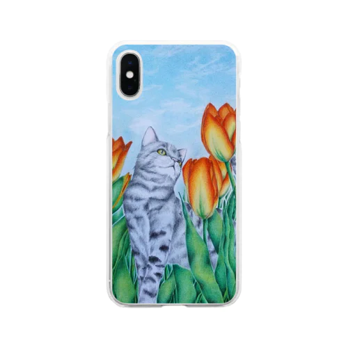 猫の散歩 Soft Clear Smartphone Case