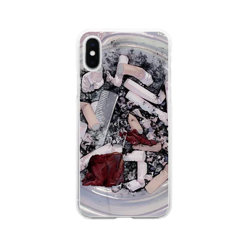 灰皿くん Soft Clear Smartphone Case