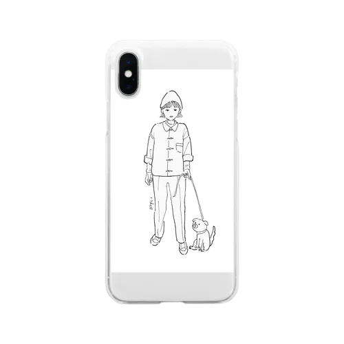 おさんぽ 白箱 Soft Clear Smartphone Case