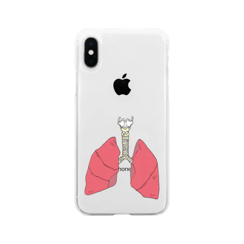 肺　内臓　lung　NO.20 Soft Clear Smartphone Case