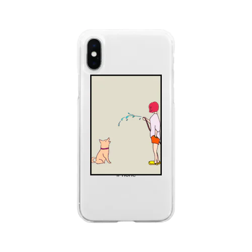 水やり Soft Clear Smartphone Case