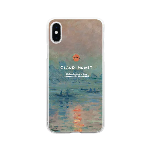 絵画にまざるオカメチャン：モネ Soft Clear Smartphone Case