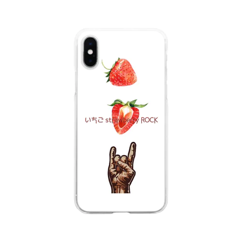 いちご strawberry ROCK Soft Clear Smartphone Case