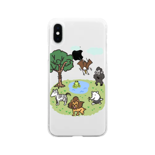 ヘタかわアニマル Soft Clear Smartphone Case