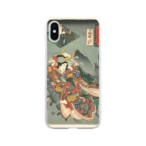 歌川国芳「木曽街道六十九次之内・下諏訪 八重垣姫」美人画。 Soft Clear Smartphone Case