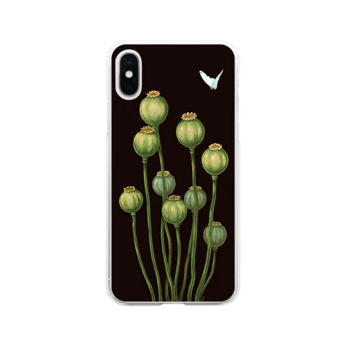 Flower bud and Small butterfly Soft Clear Smartphone Case