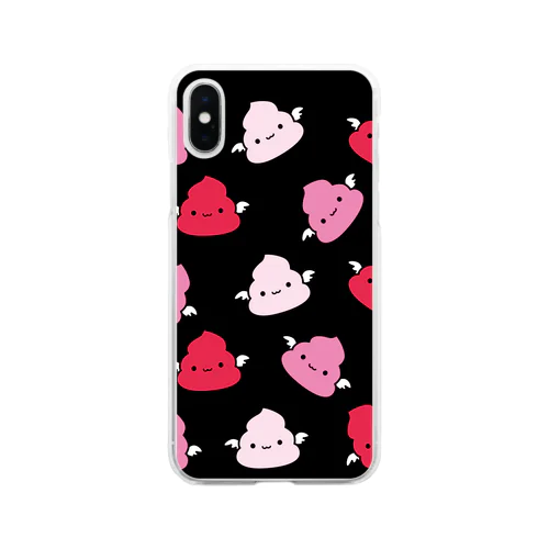 漆黒のいちごみるくうんこ Soft Clear Smartphone Case