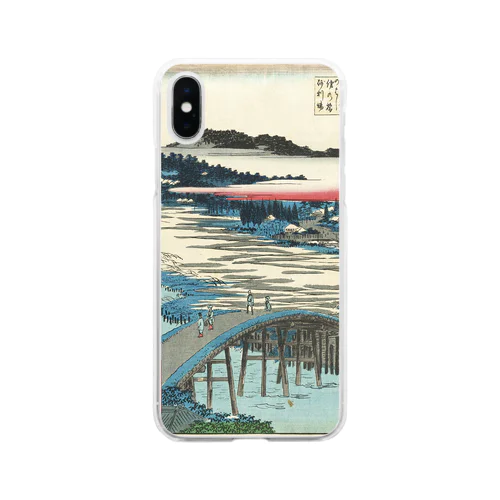 「名所江戸百景・高田姿見のはし俤の橋砂利場」風景画。 Soft Clear Smartphone Case