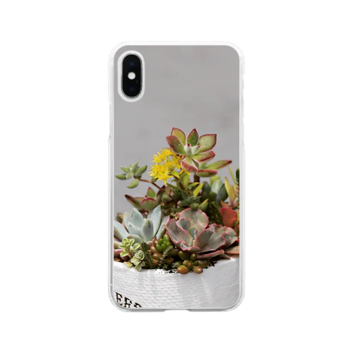 多肉植物　セダムの花 Soft Clear Smartphone Case