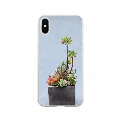 多肉植物　乙女心　ウラ Soft Clear Smartphone Case